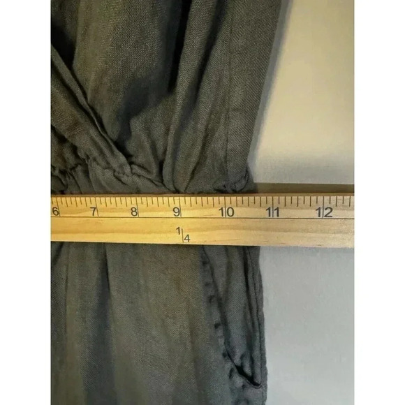 Anna Melani 100% Linen Tank Jumpsuit Pockets Made In Italy Gray With Pockets - Picture 8 of 9